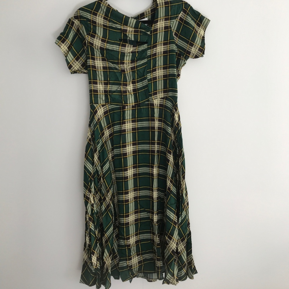 Green plaid dress from Unique Vintage. Large.